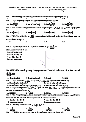 Đề thi thử THPT Quốc gia môn Toán lần 3 - Mã đề 304 - Năm học 2018-2019 - Trường THPT chuyên Bắc Ninh (Có đáp án)